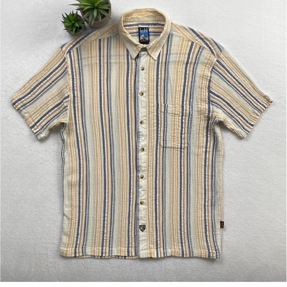 Kuhl Ice Kolde Light Gauze Weave A/C Crinkle SS Button Up Shirt (Multicolor)